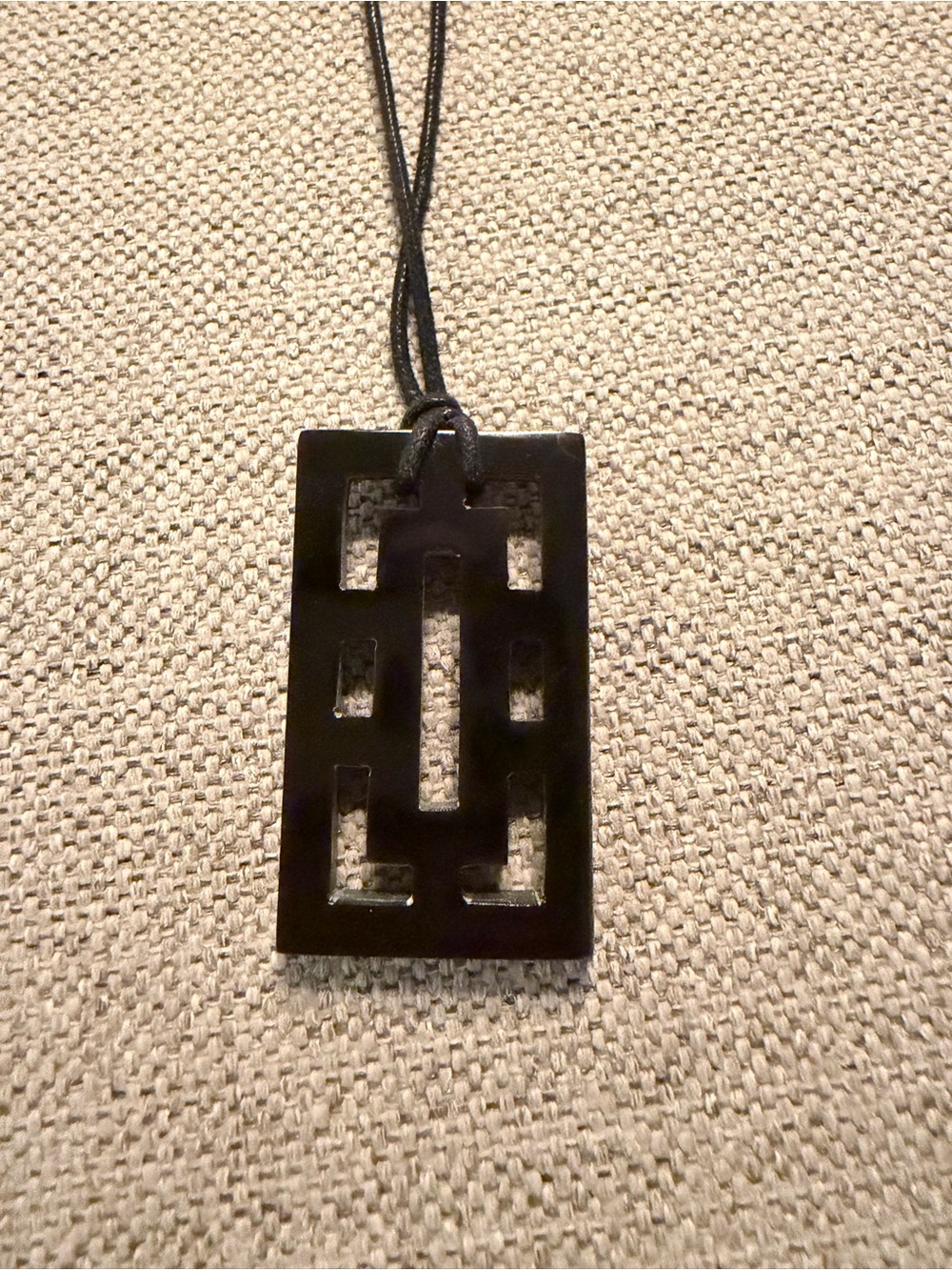 Black Pendant Necklace - Unbranded Stylish Rectangle Design
